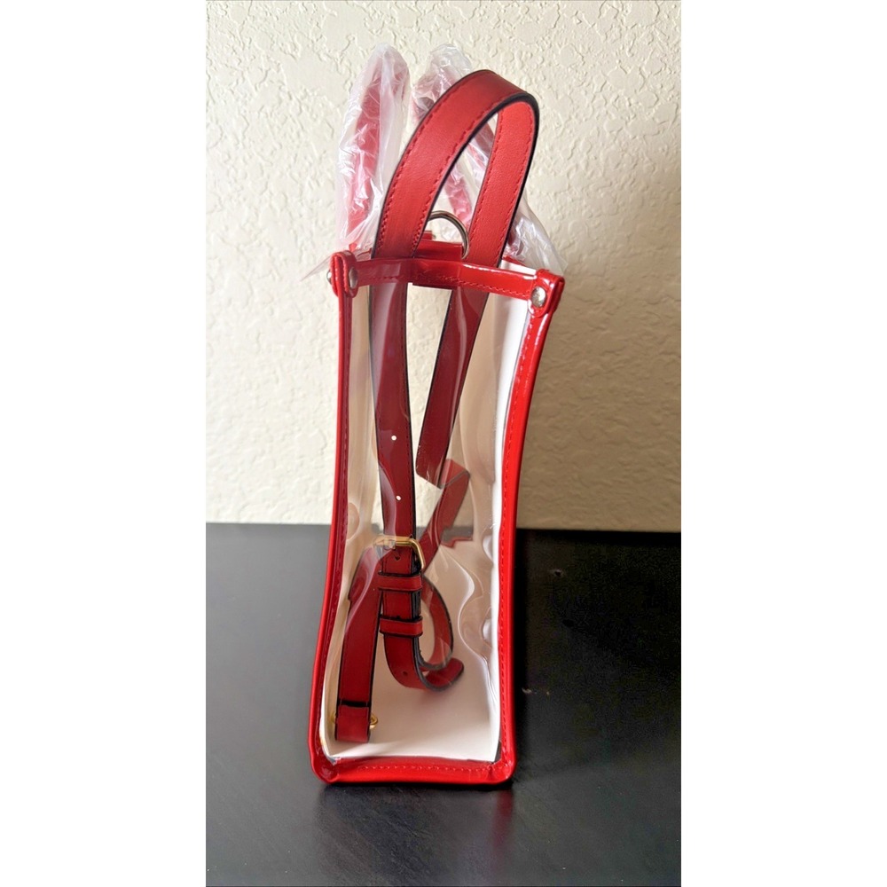 Brighton VIP Celebrate Plastic Tote & Zip Pouch Red Heart Clear Handbag Set NEW - Picture 6 of 12